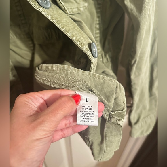 Gypsy Warrior Utility Jacket w Heart & Daggers Detail, Military Green, Size L - Picture 4 of 7